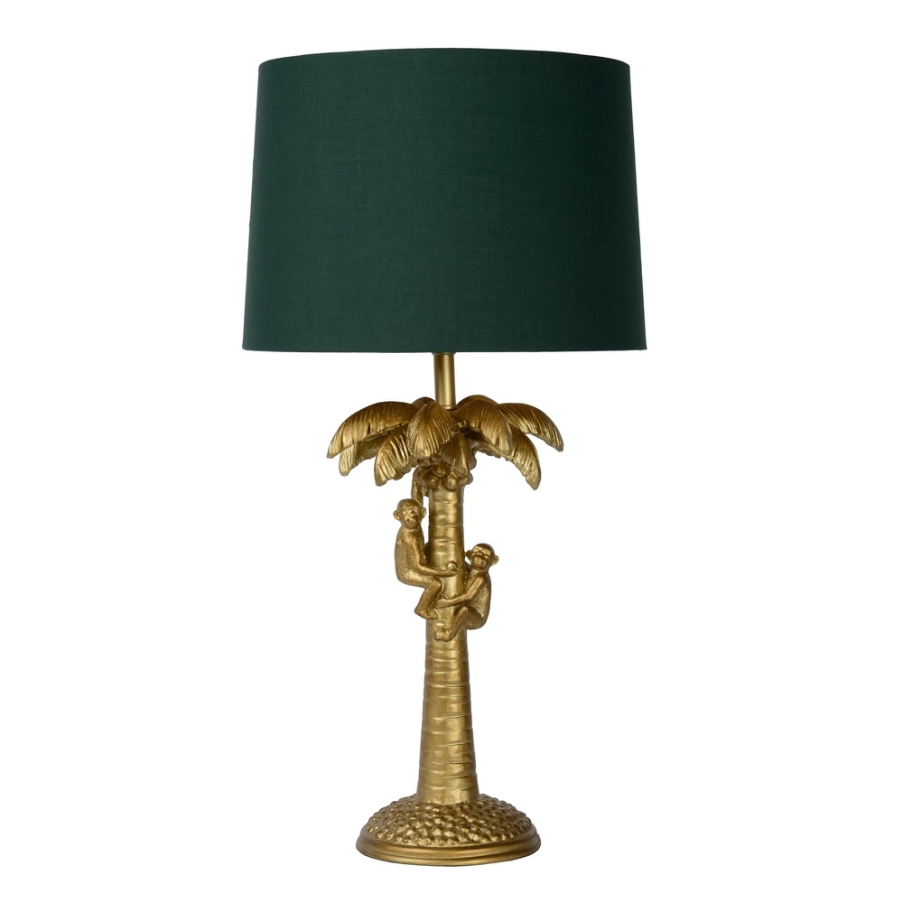 Table lamp Extravaganza Coconut gold with green cap