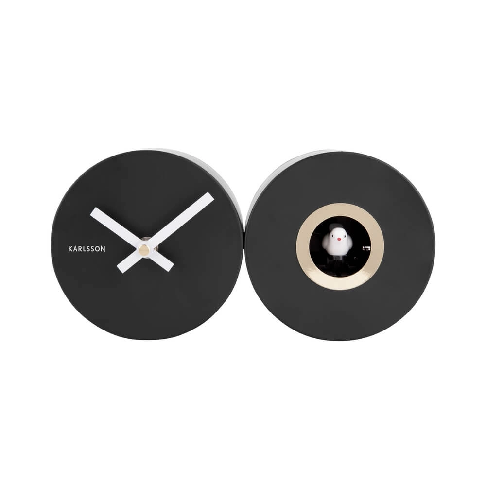 Wall Clock Duo Cuckoo black