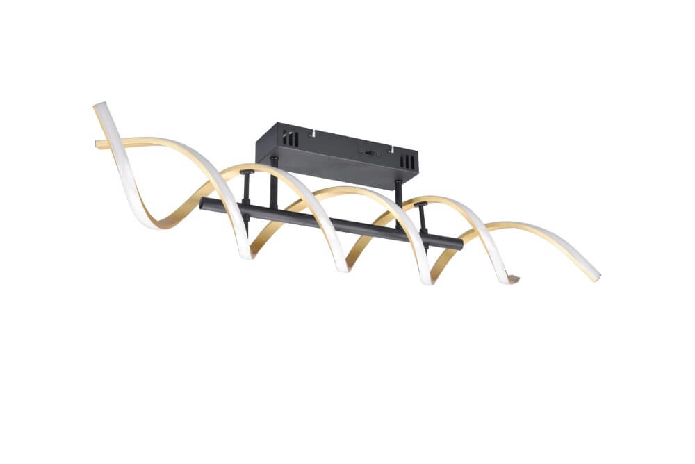 Designer ceiling lamp Sequence black with gold Trio 4017807540758