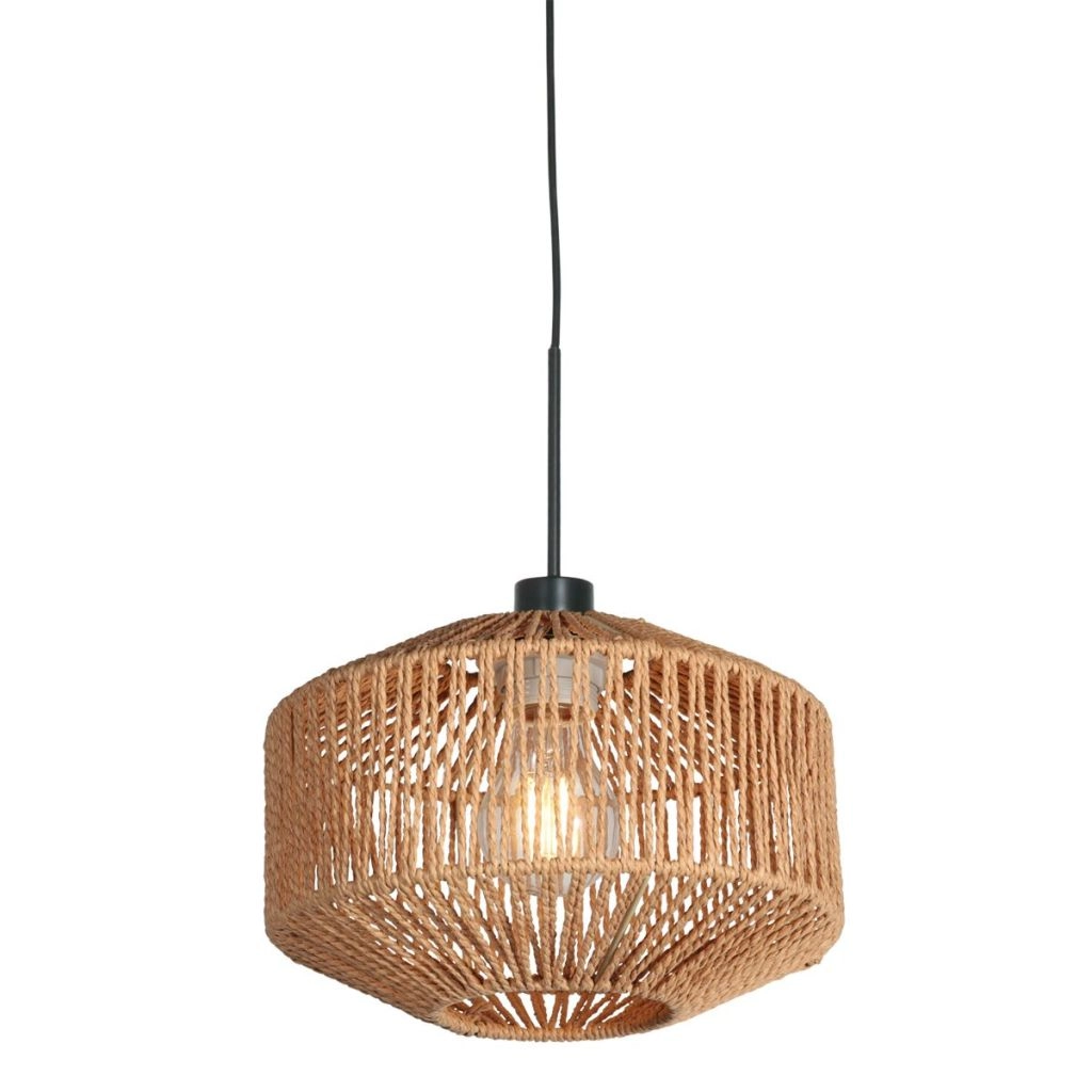 Pendant lamp Ropex with rattan shade Ø23cm