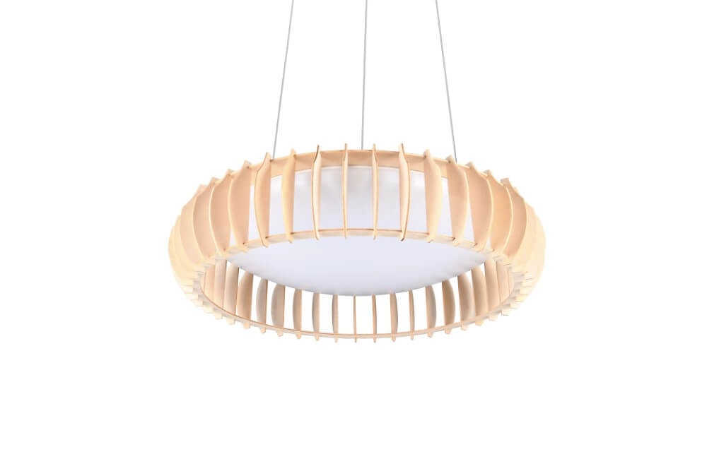 Wooden pendant lamp Monte Ø 60cm Trio 4017807600100