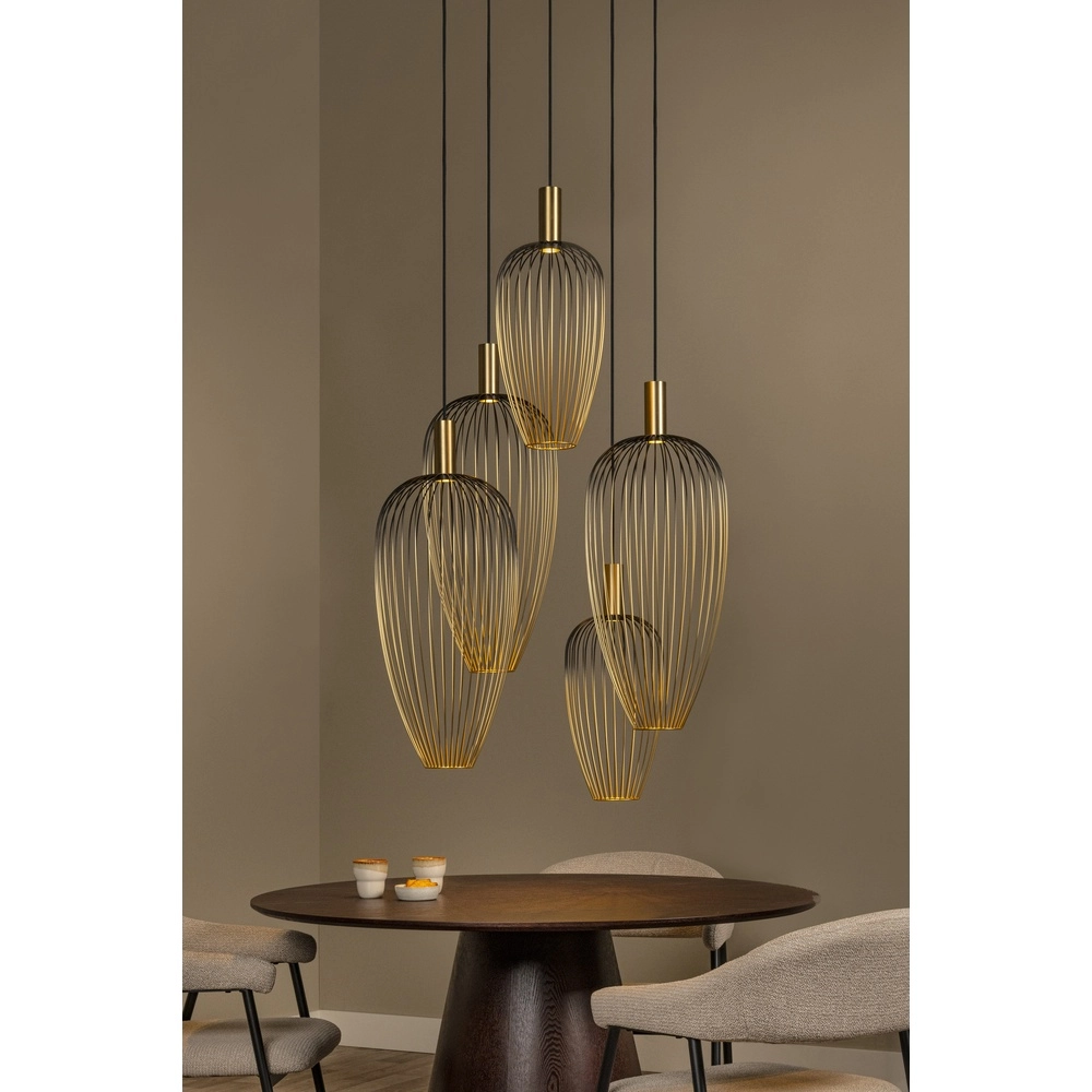 5-light wire lamp Aurelie Gold Lucide Vibes 5411212212306