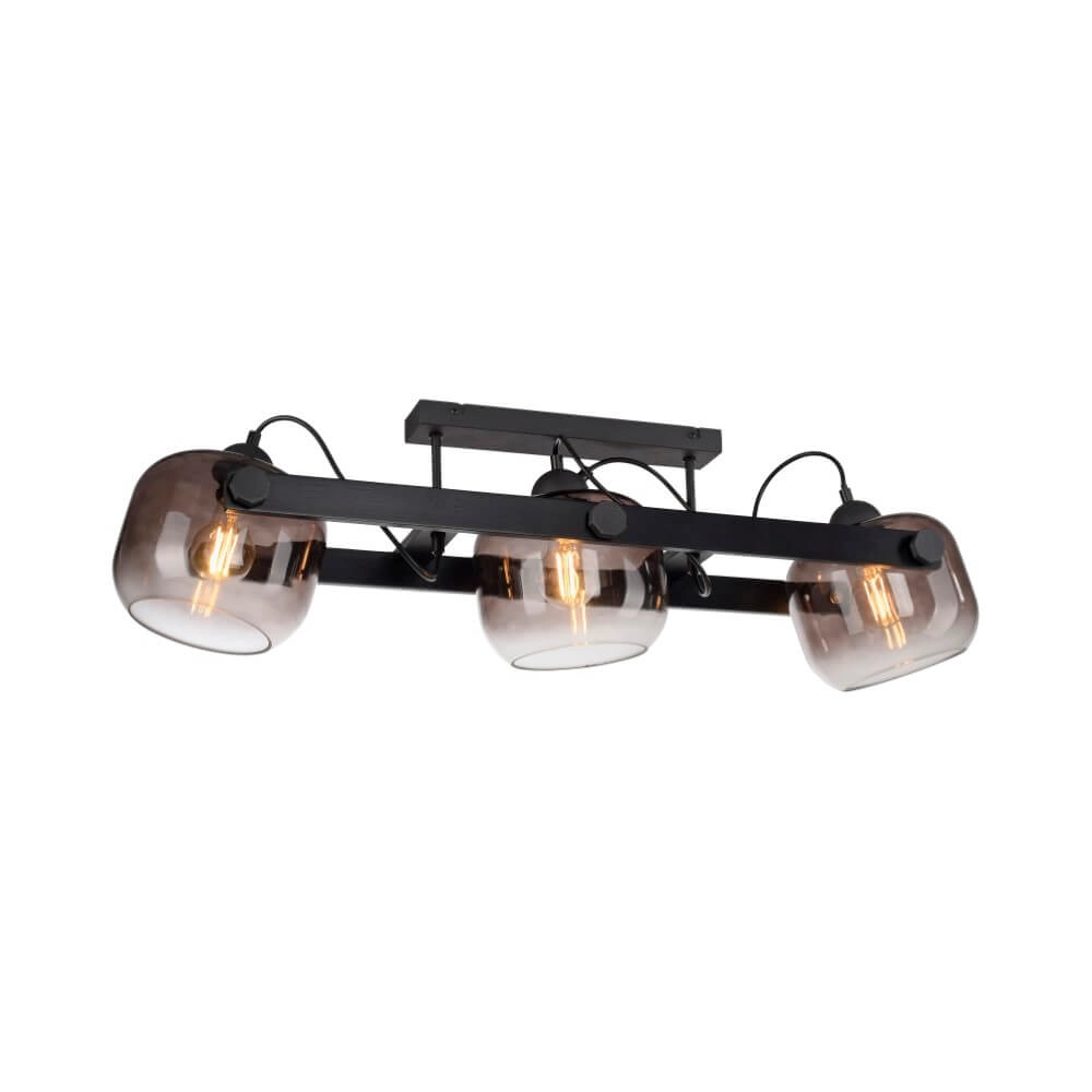 Ceiling lamp Cup 2.0 3-light smoke glass