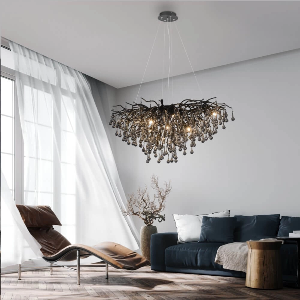 Unique chandelier Icicle black Paul Neuhaus 4012248377567