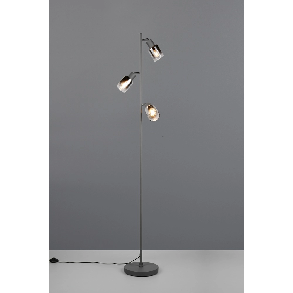 Floor lamp Cadiz 3-light smoke glass Trio 4017807653496