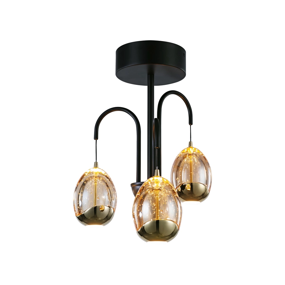 Ceiling lamp Golden Egg black 3-lights