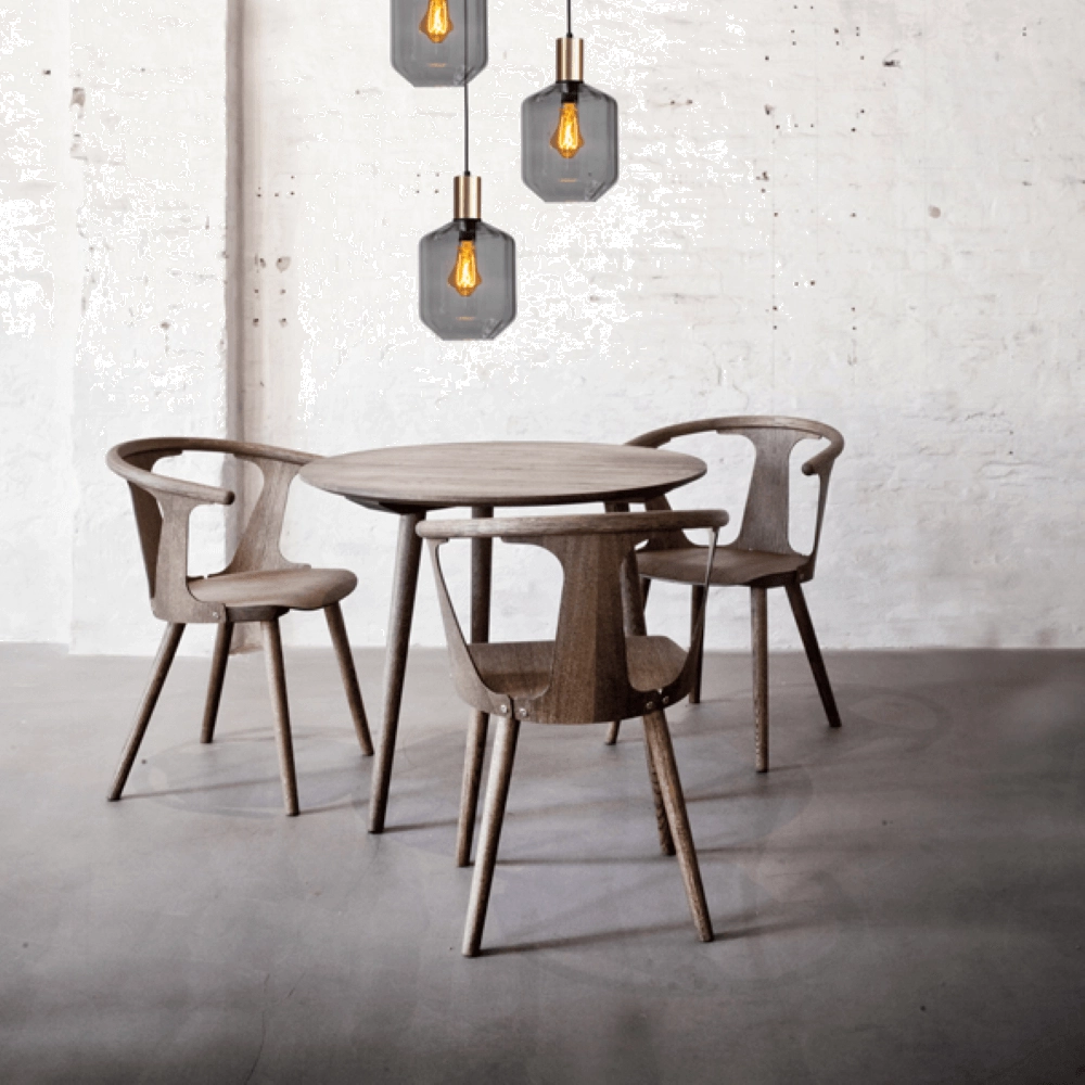 3-light loft hanging lamp - gold - Porto with Jagger smoke glasses Masterlight 8718121270876