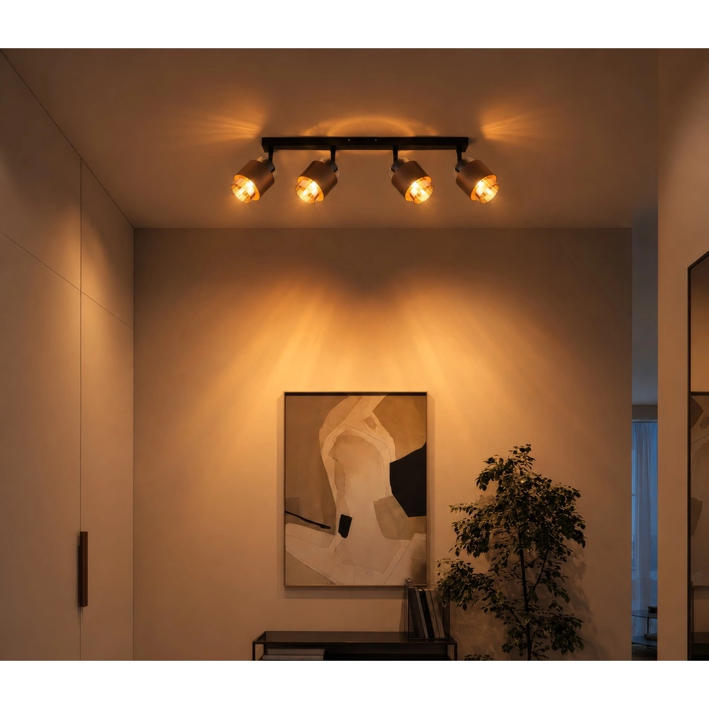 Design ceiling lamp Milley 4-light black Globo 9007371589340
