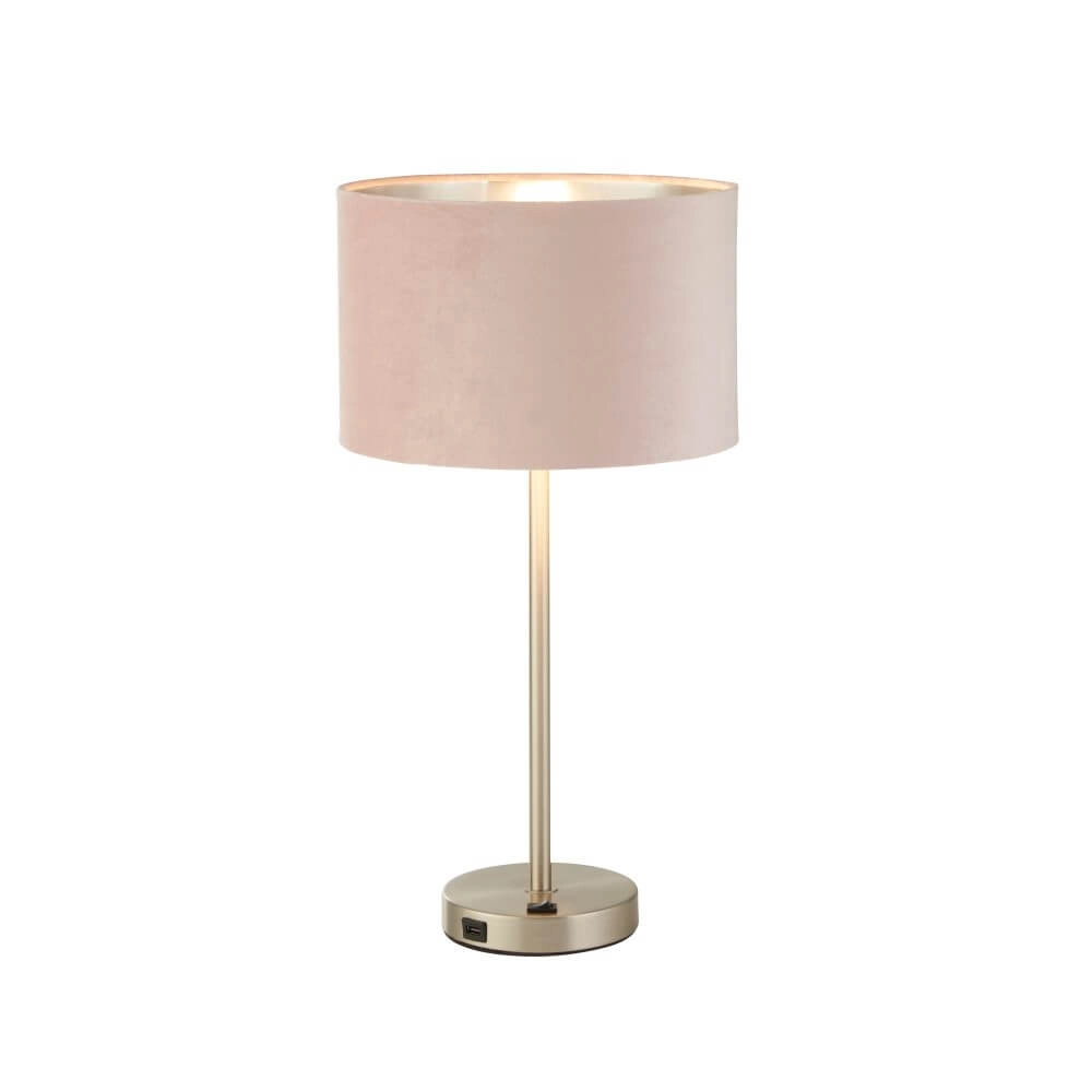 Nice table lamp Finn Gold with pink Searchlight 5053423257228