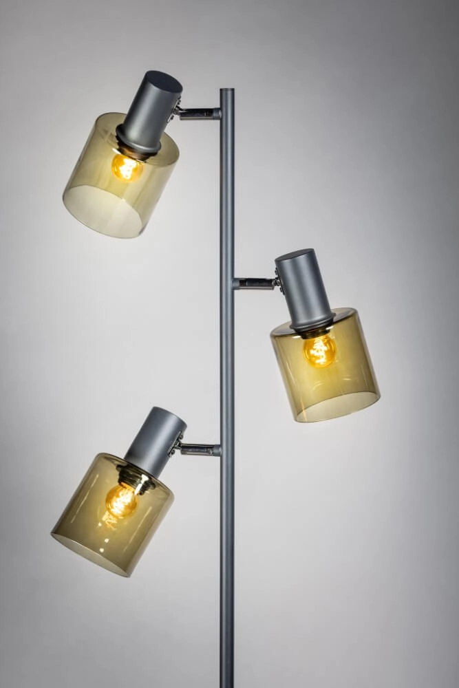 Glass floor lamp Sledge Glass 3-light black with gold glass ETH 8720195302889