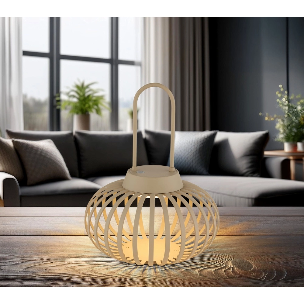 Modern table lamp Allegra Sand Brown Rechargeable Globo 9007371525584