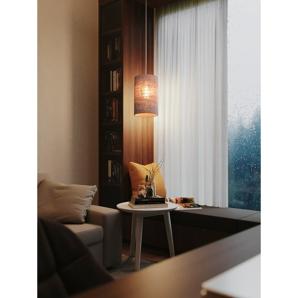 Pendant lamp Lisbourg beige terra with beige grey shade Masterlight