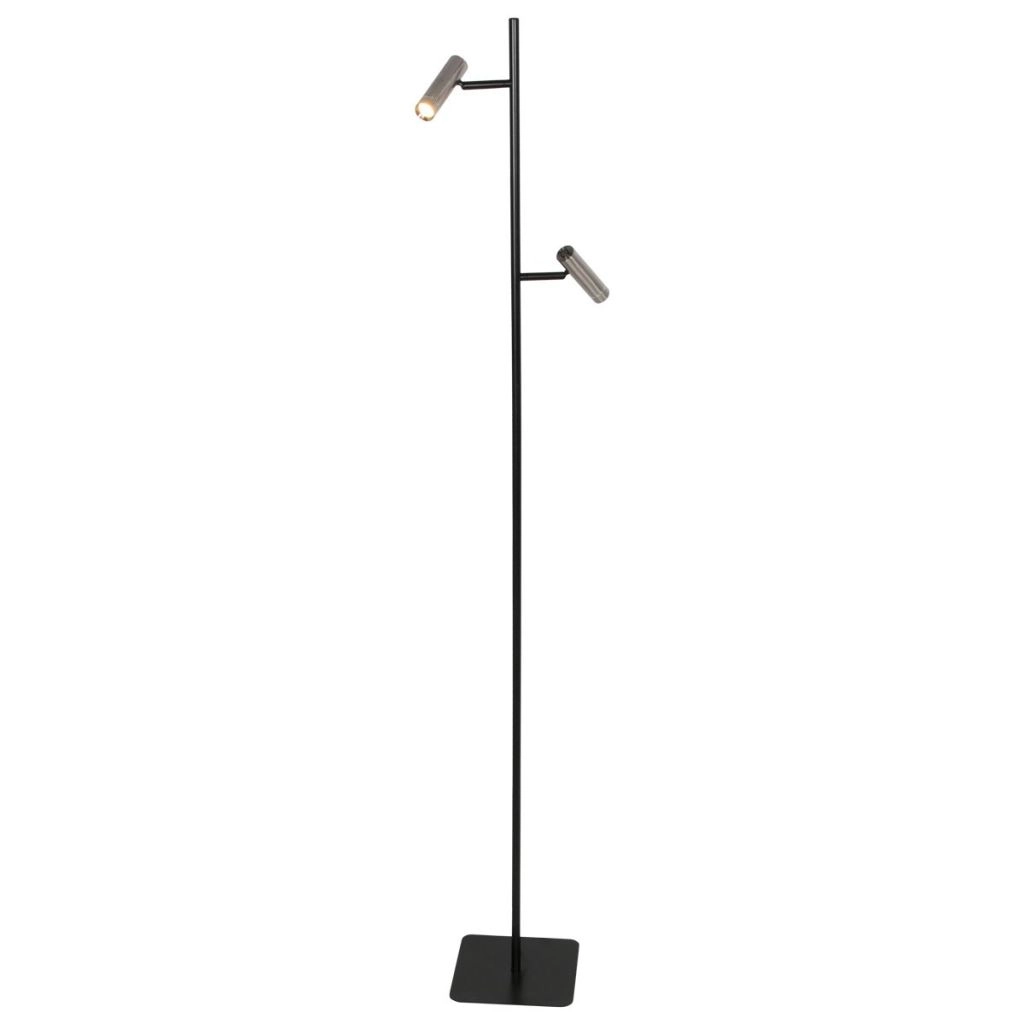 Floor lamp 2-lights Lumo black with nickel Steinhauer 8712746184679