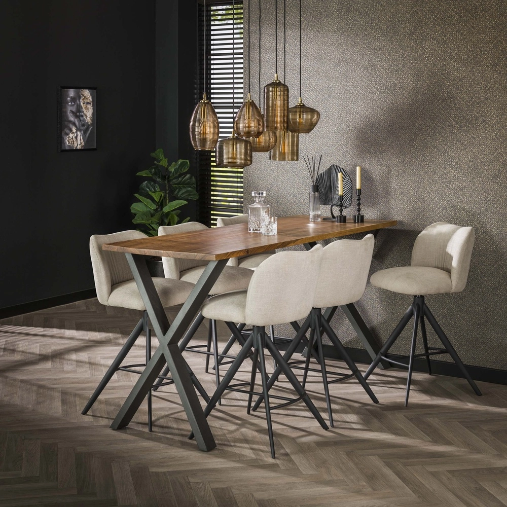 Dining room pendant lamp Stripe 7-light - ribbed glass Lyora 8716803511125