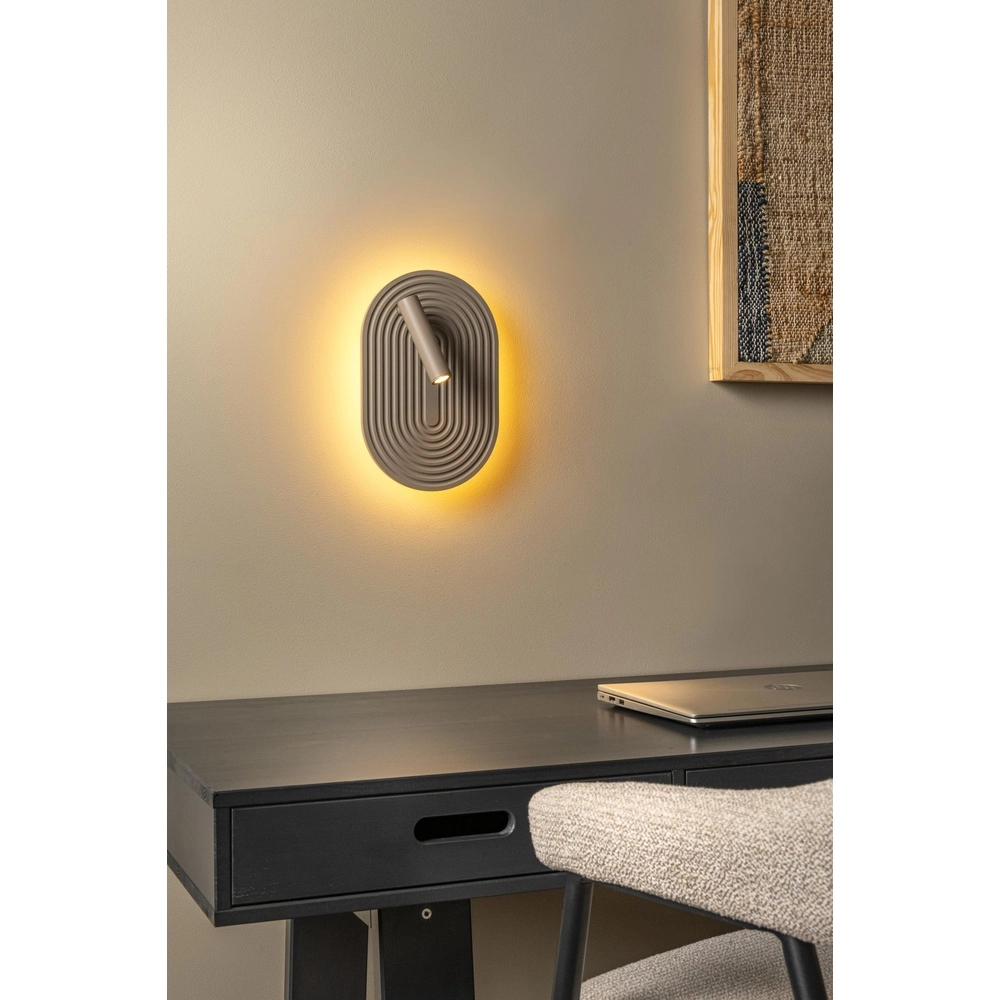 Design wall lamp Carmino taupe Lucide 5411212771582