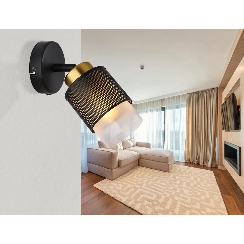 Wall lamp Olga black with mesh Globo 9007371446490