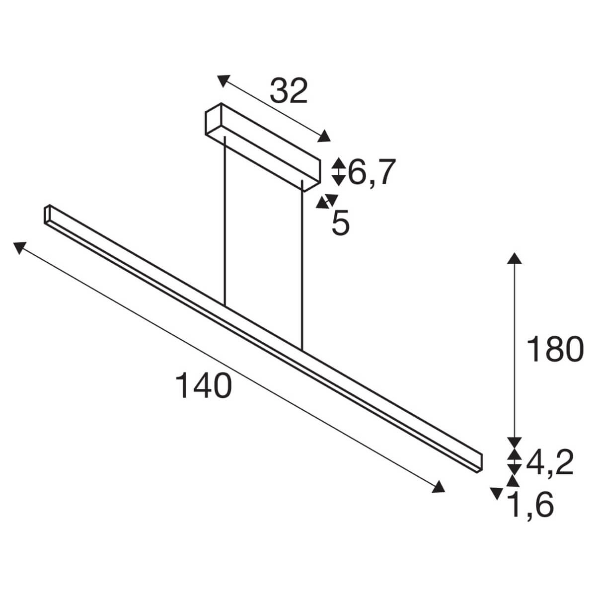 office hanging lamp One Linear 2x15w Led 140cm matt brass SLV 4024163262637