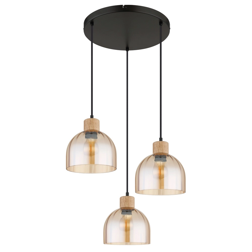 3-light pendant lamp Swanson Black Globo 9007371580651