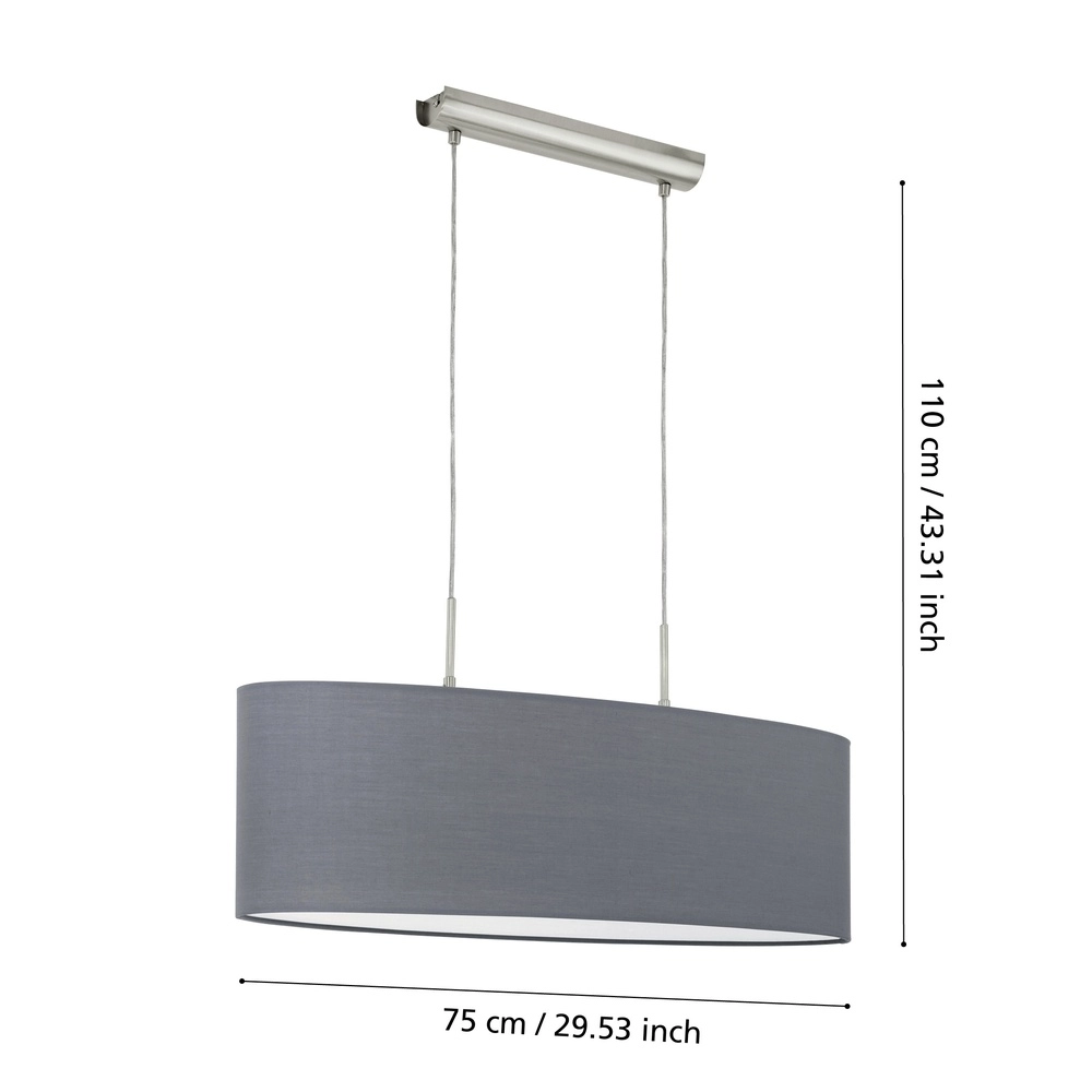 Oval pendant lamp Pasteri nickel Eglo 9008420552766