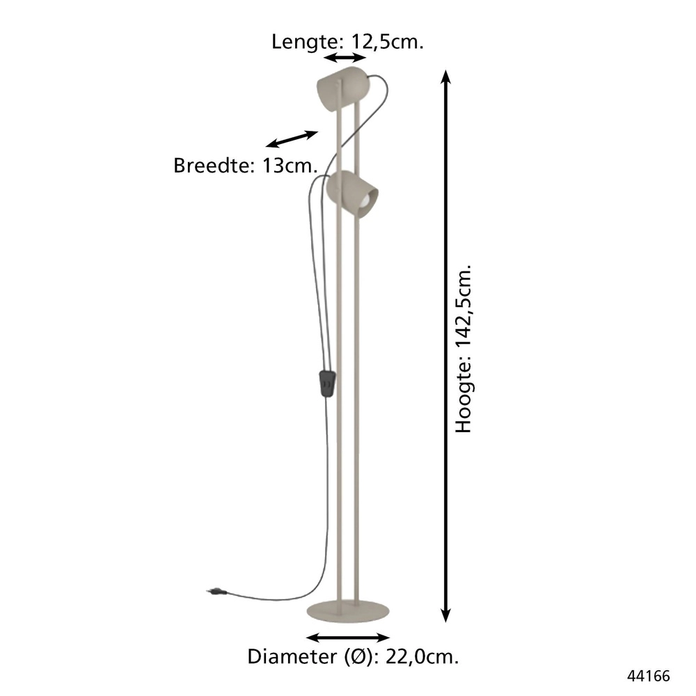 Design floor lamp Tilston sand brown Eglo 9008606359769