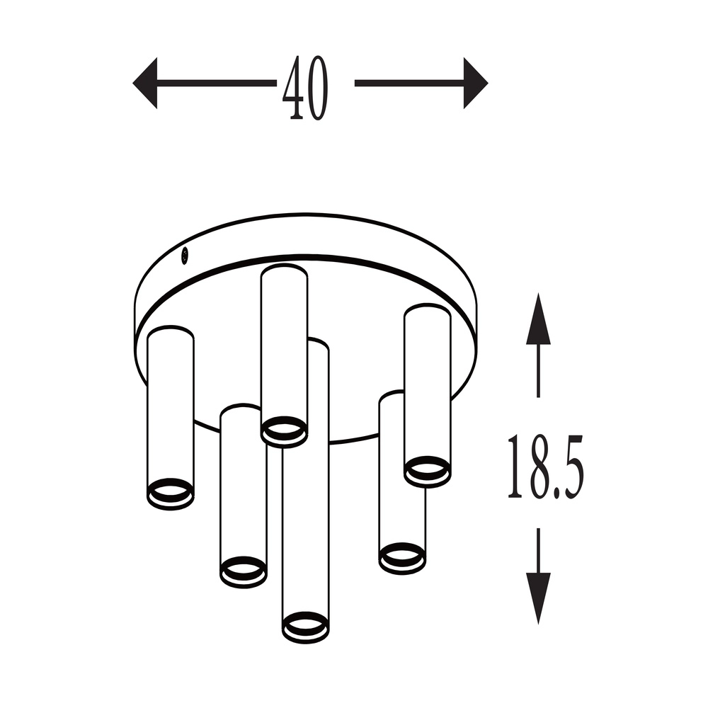 Ceiling lamp Tubes round Searchlight 5053423301662