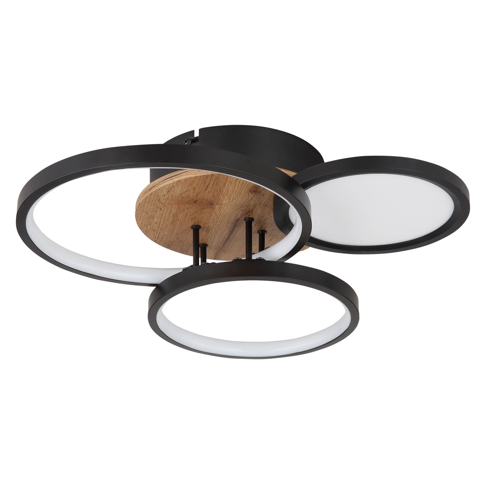 Black ceiling lamp Sid Design with wood Globo 9007371436392