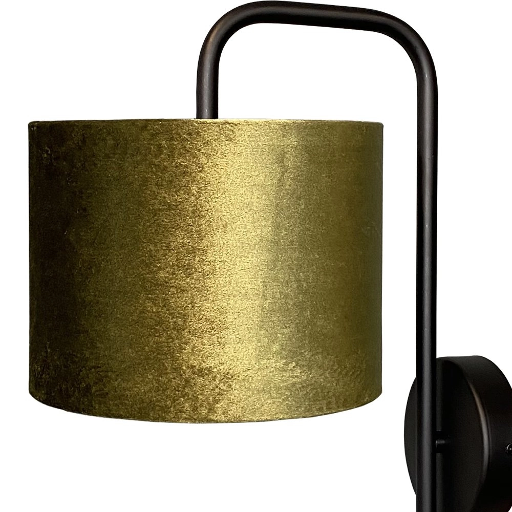 Black wall lamp Venus with olive green lampshade Masterlight 8718121251165