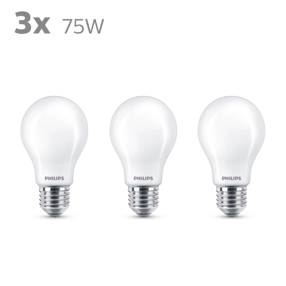 8,5W - E27 - 2700K - 1055 lumen set with 3pcs Philips 8719514266735