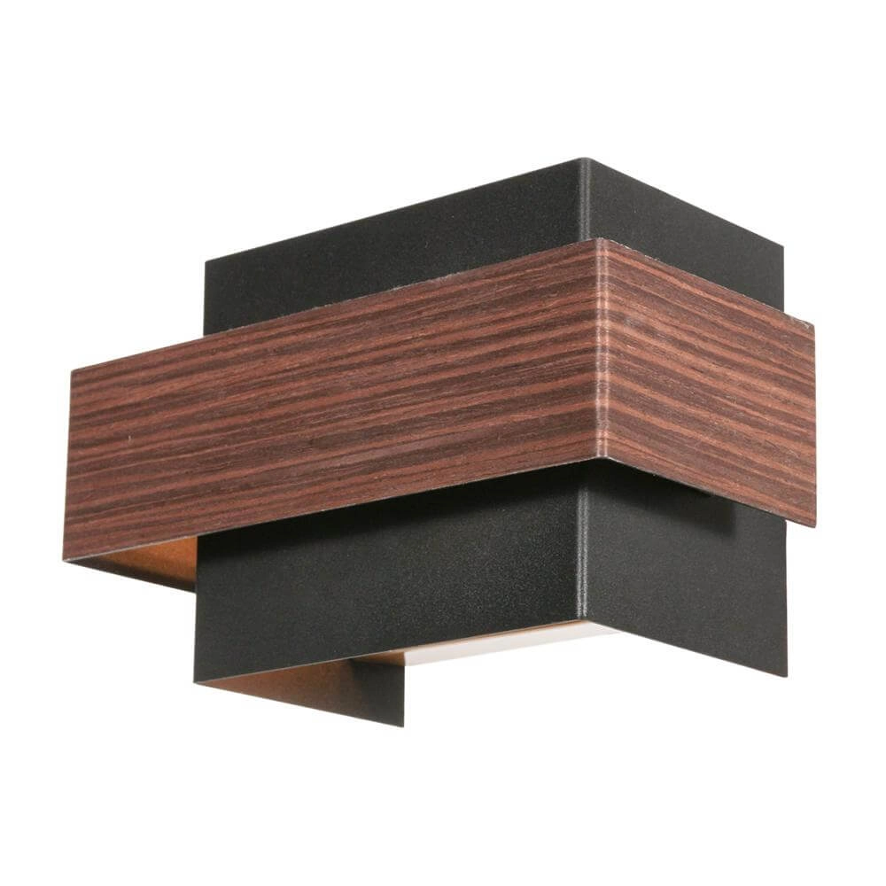 Wall lamp Muro black with wood M