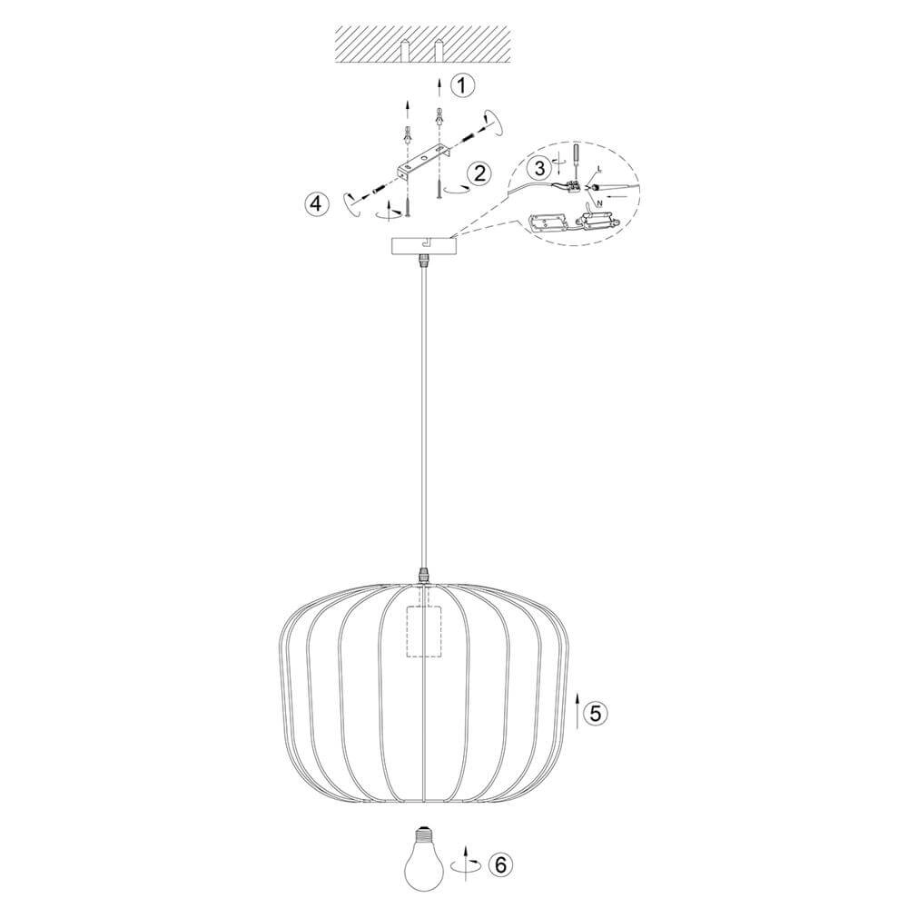 Bohemian pendant lamp Sable Ø 45cm Steinhauer 8712746177893