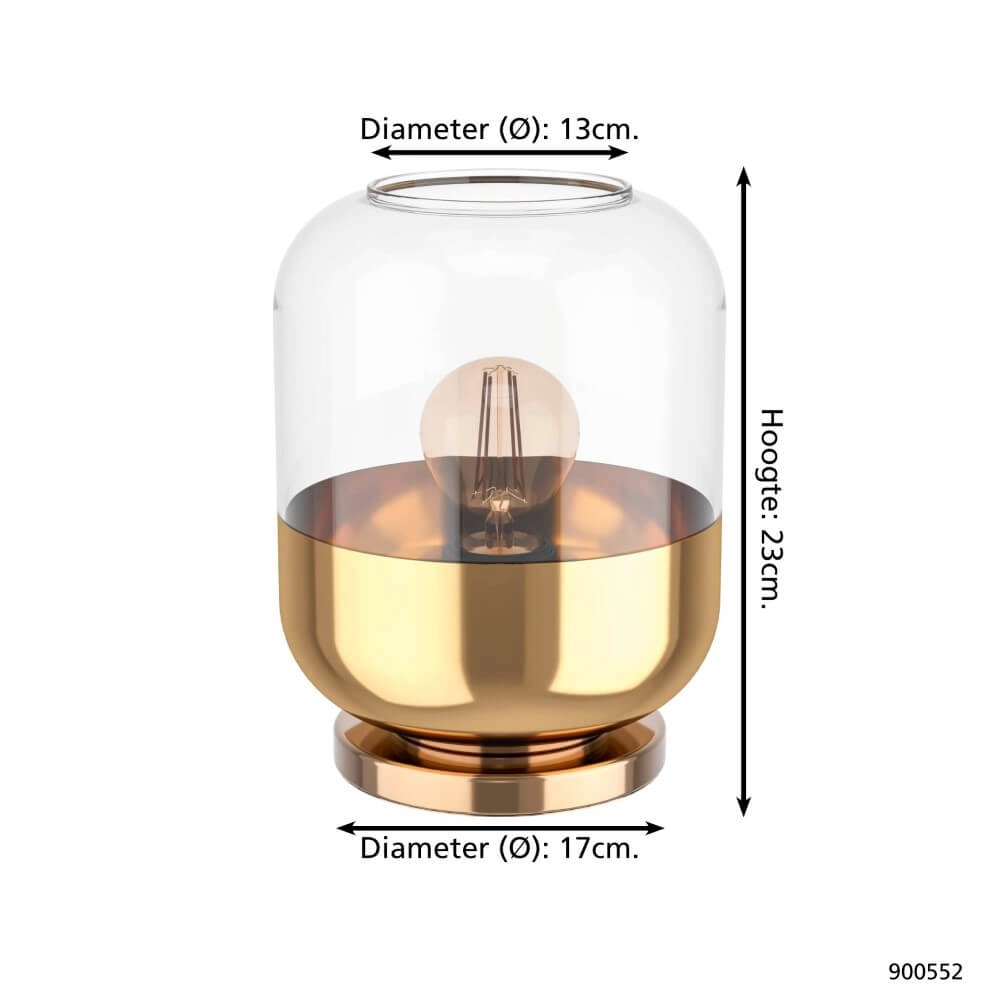 Gold table lamp Maryvilla with glass Eglo 9008606244577