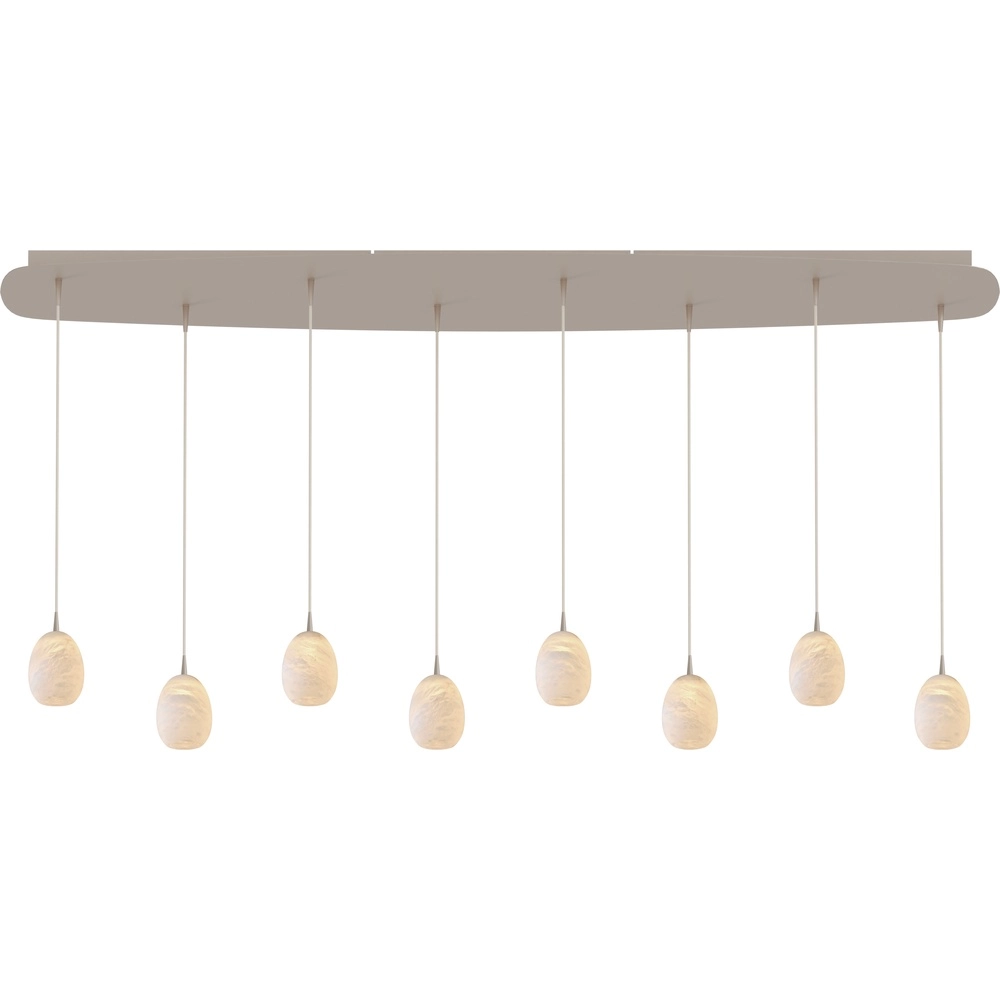 Oval pendant lamp Alta 8-light beige terra