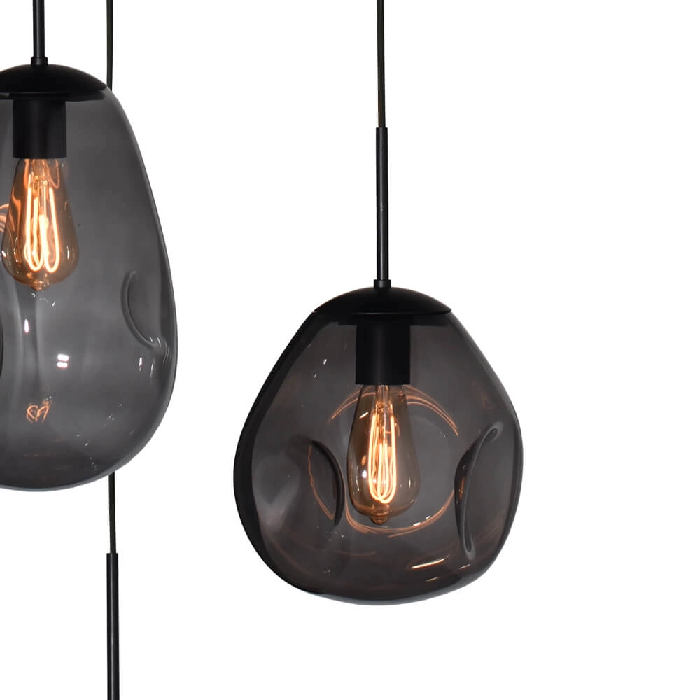 Pendant hanging lamp Lava 3x smoke glass Masterlight 8718121286457