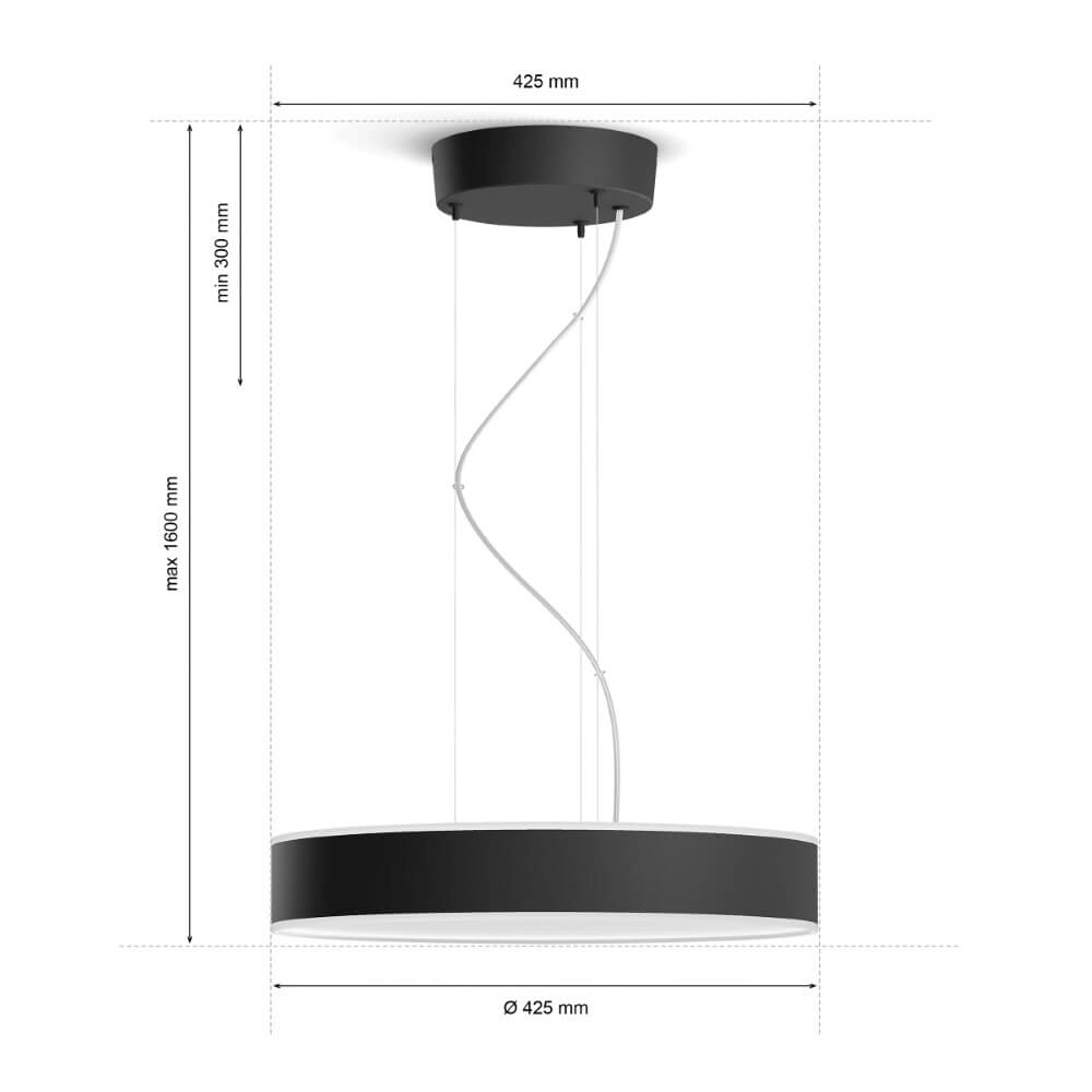 Hanging lamp Hue Enrave - White Ambiance Ø 42.5cm black Philips 8718696176580
