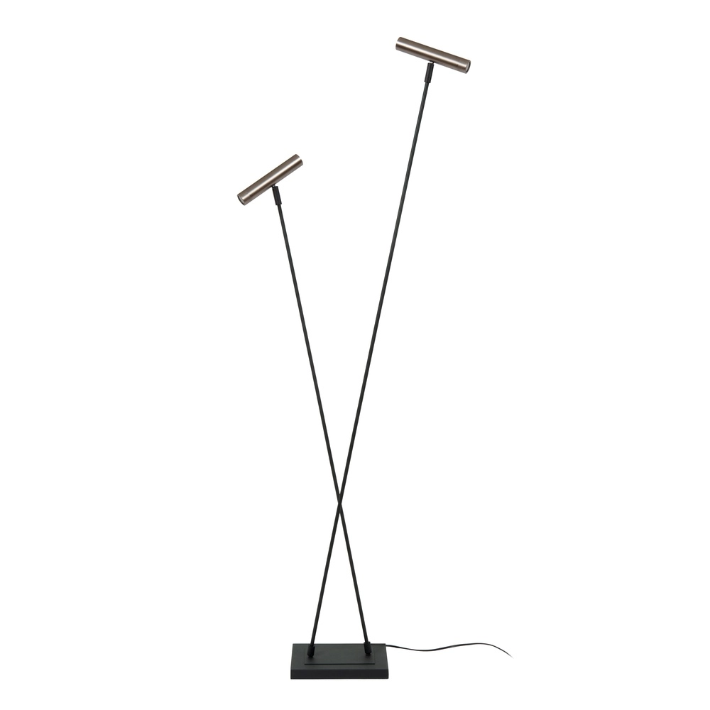 2-light floor lamp Duarte black with metal grey Lucide Vibes 5411212032195