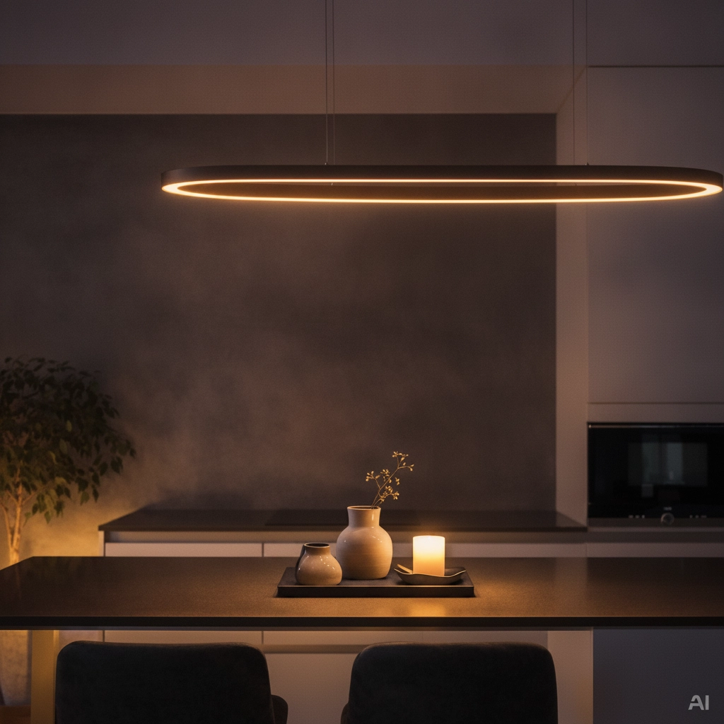 Oval pendant lamp Cuppe black