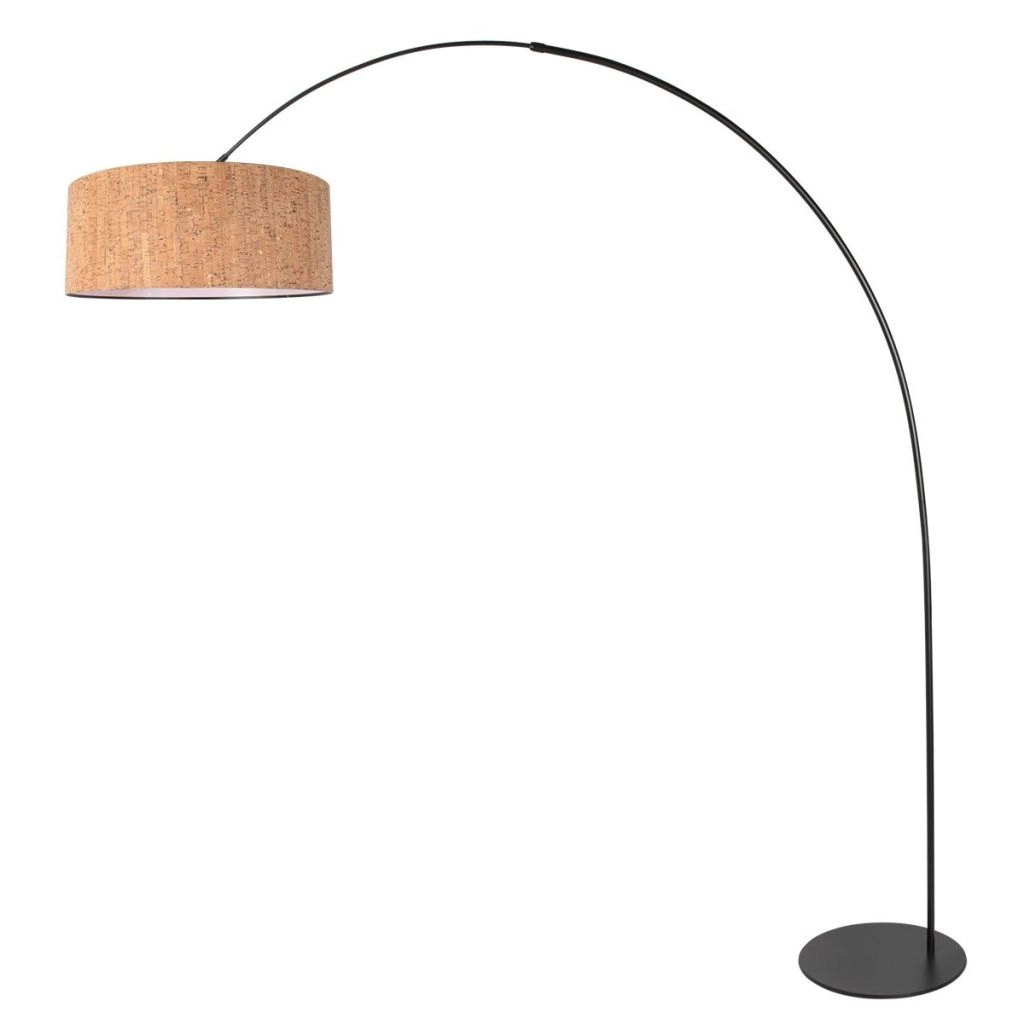 Black arc lamp Curve with cork cap Ø50cm Steinhauer 8712746180435