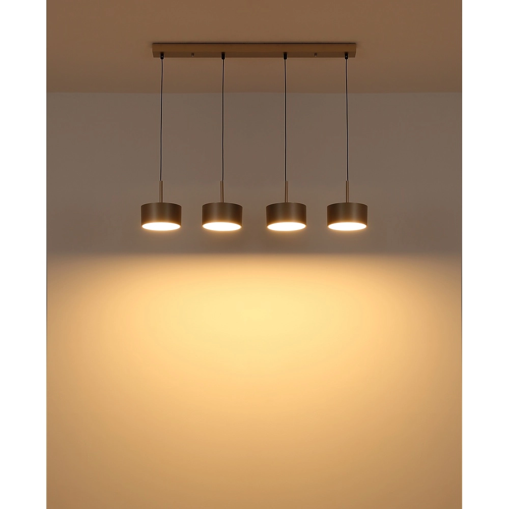 4-light pendant lamp Raymond black with champagne Globo 9007371531875