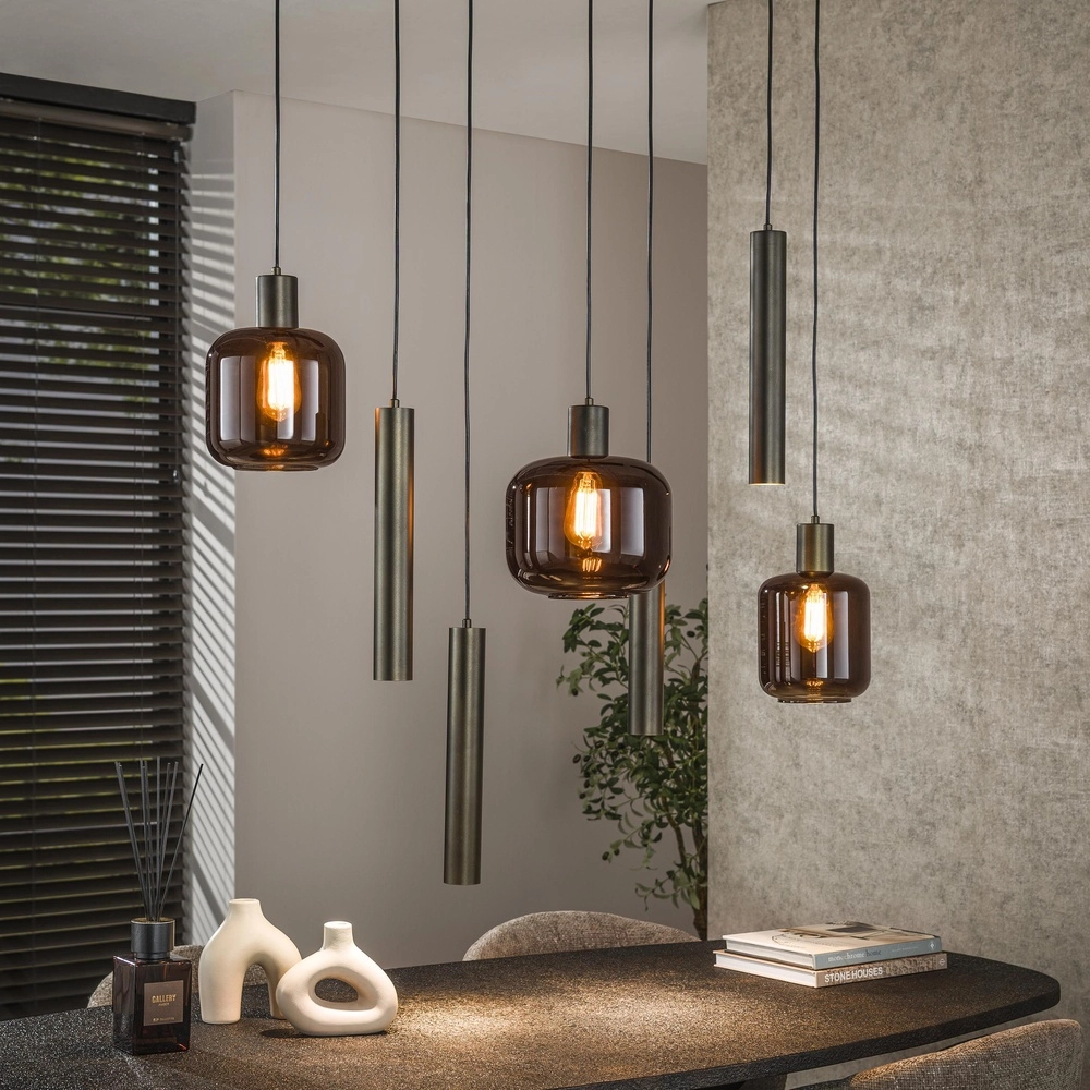 Pendant lamp Bronza Sienna brown - dark glass