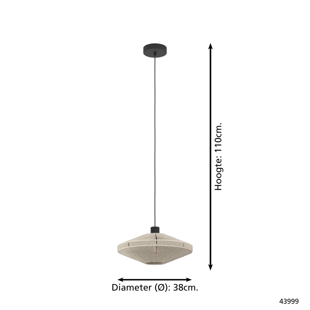 Rope Pendant Light Midsumer Ø 38cm Eglo 9002759439996