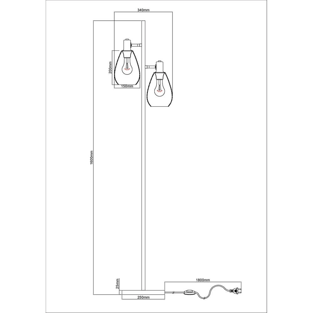 Floor lamp Fanni Black Double Globo 9007371439799