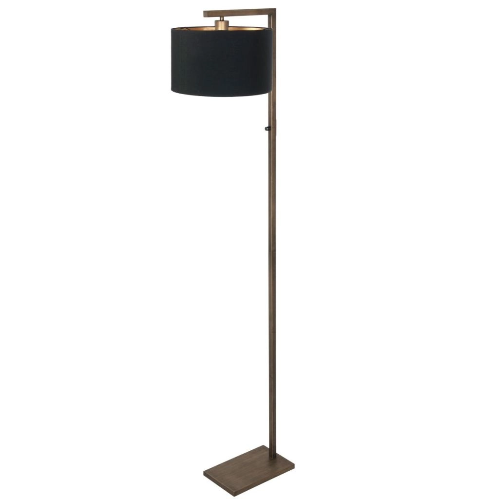 Floor lamp bronze Stang with black hood