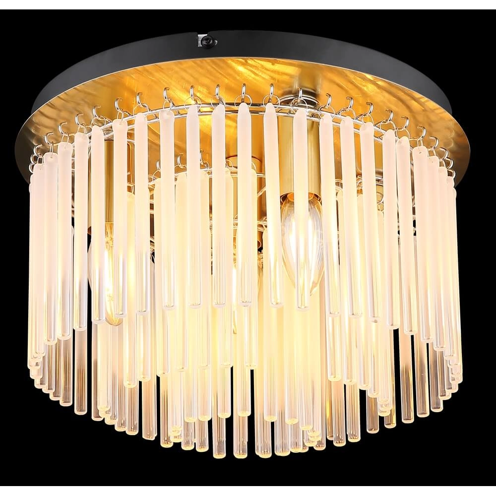 Golden ceiling lamp Gorley with glass Ø 32cm Globo 9007371455805