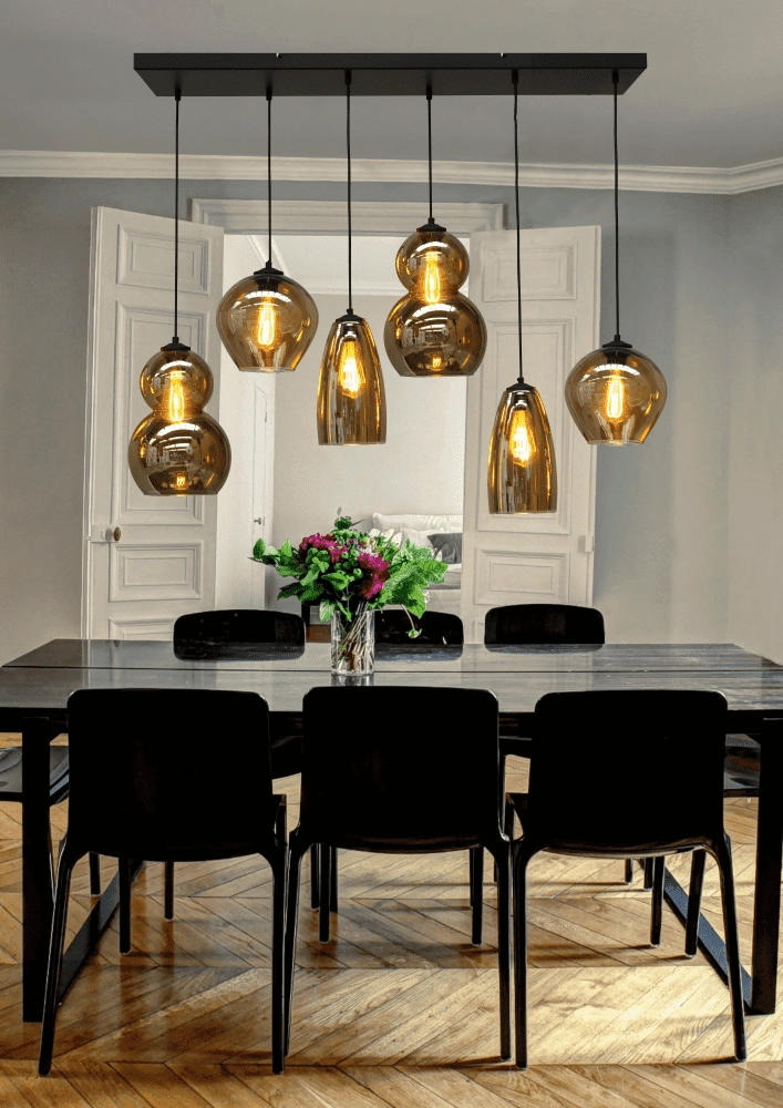 Glass dining room pendant lamp Quinto 6 Masterlight 8718121216461