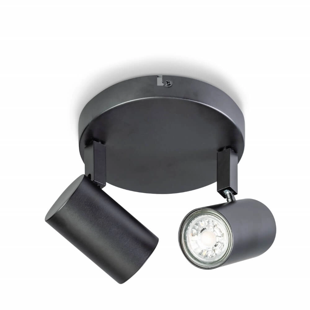 Double surface-mounted spotlight The Common black