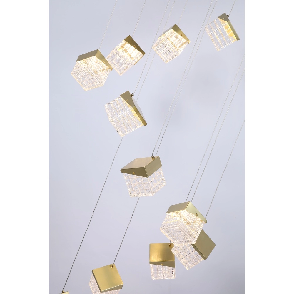 Design vide lamp Cuboid 20-light gold Searchlight 5053423302171