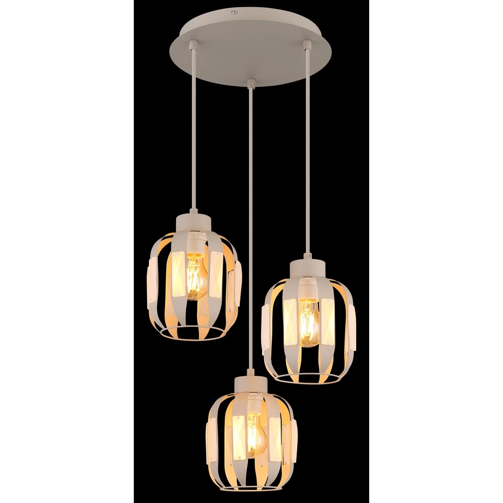 Dining room pendant lamp Arlen 3-light sand brown Globo 9007371583560