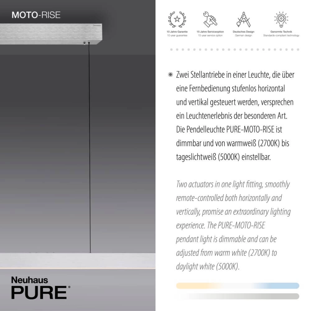 Design hanging lamp Pure Moto-Rise anthracite Paul Neuhaus 4012248371633