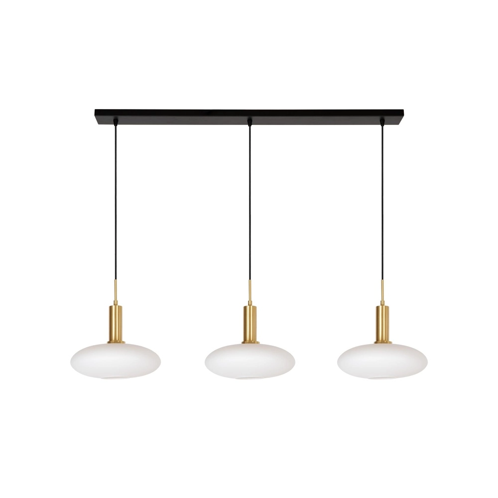 Design pendant lamp Singala 3-light straight gold with white