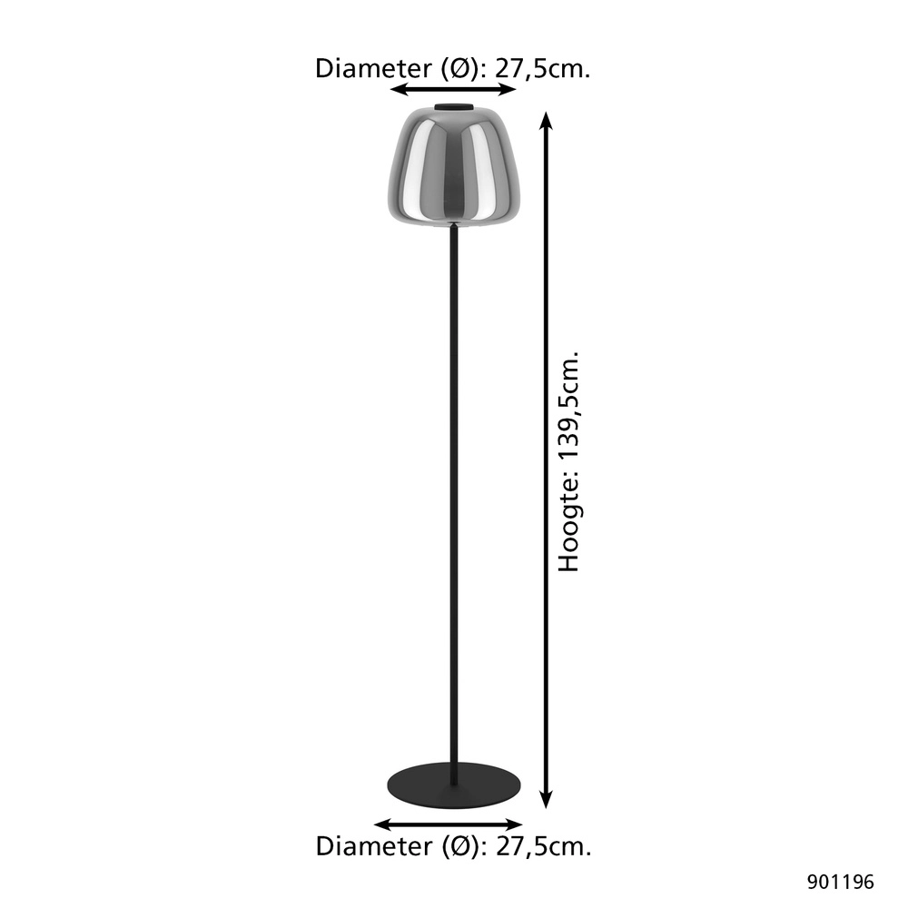Floor lamp Alfero-Z Smoke Glass - App Control Eglo 9008606312870